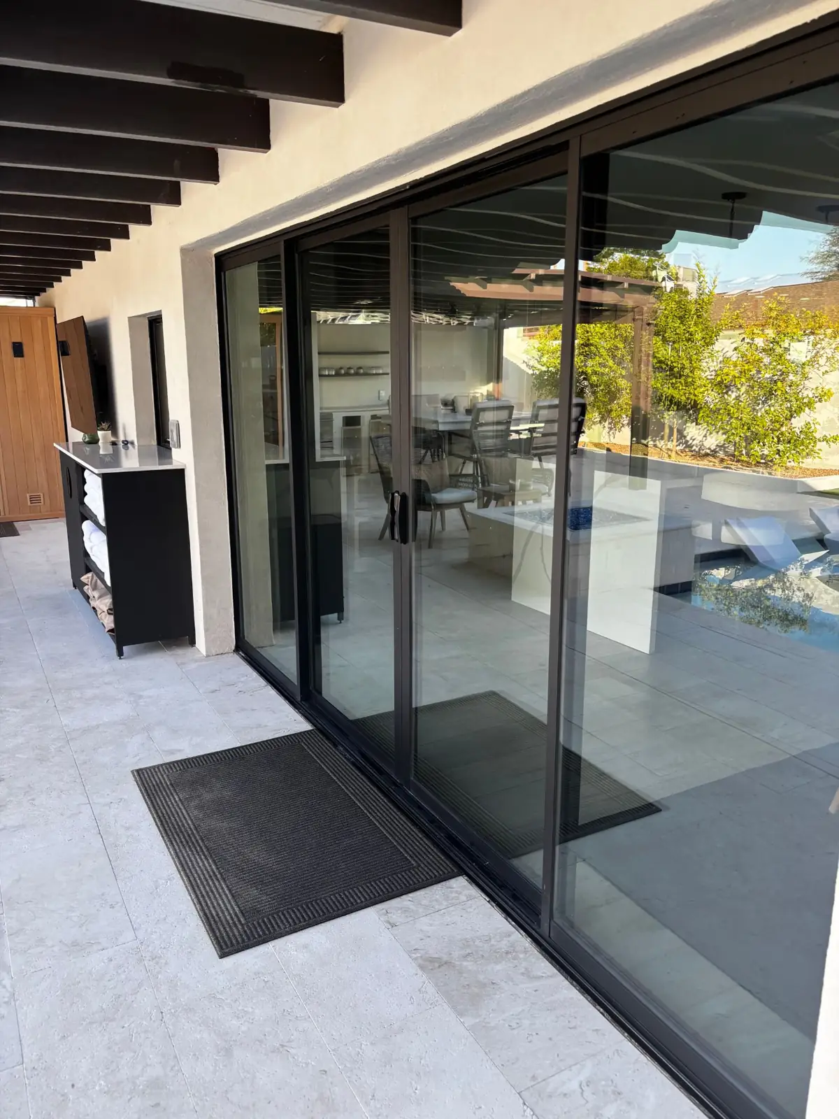 Streak-free sliding doors on a modern home