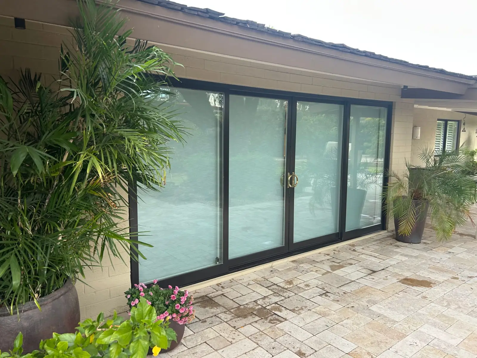 Crystal-clear sliding glass doors on a Phoenix patio